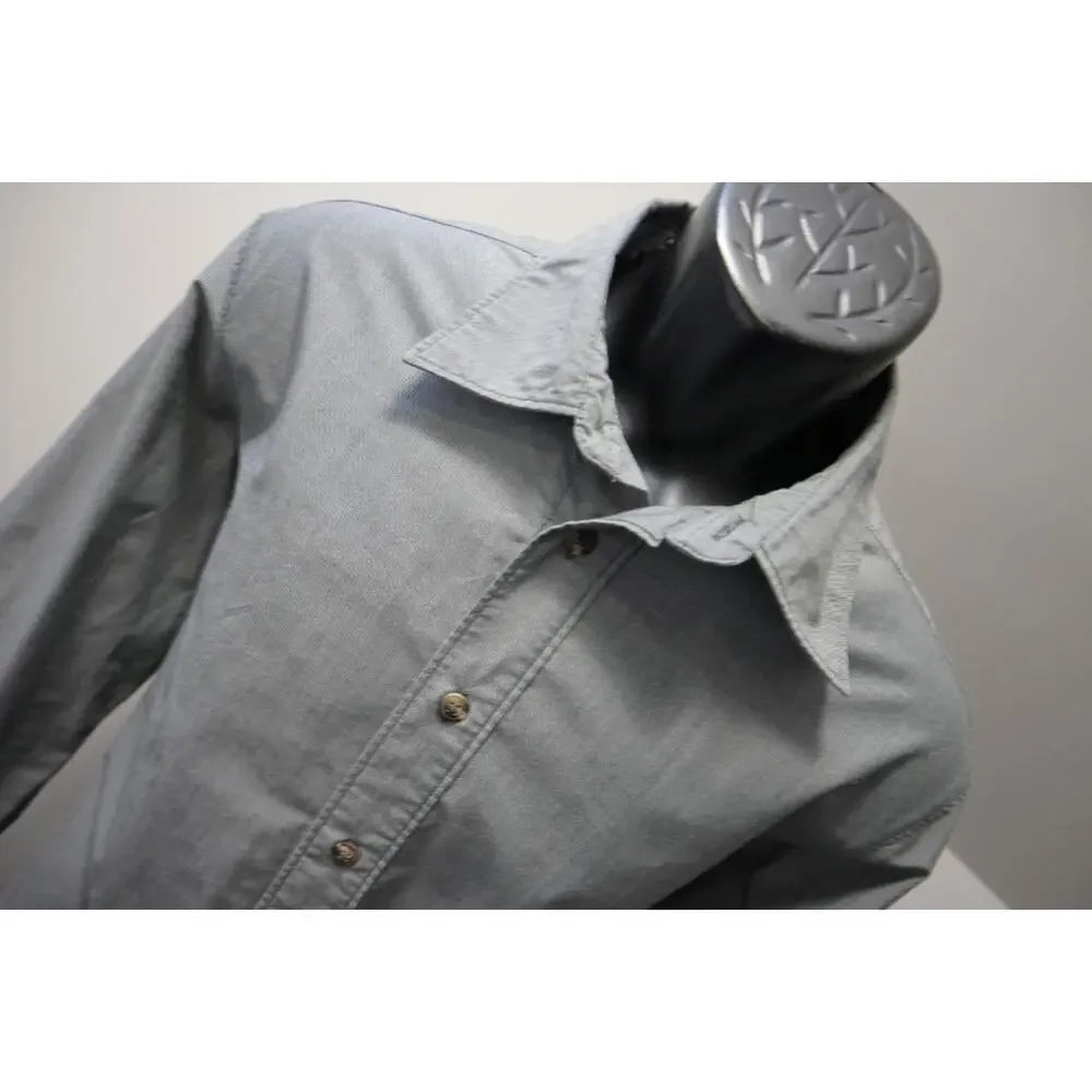 North Face Button Up Camp Shirt Casual Gray Hiking‎ Outdoors Mens Size Medium